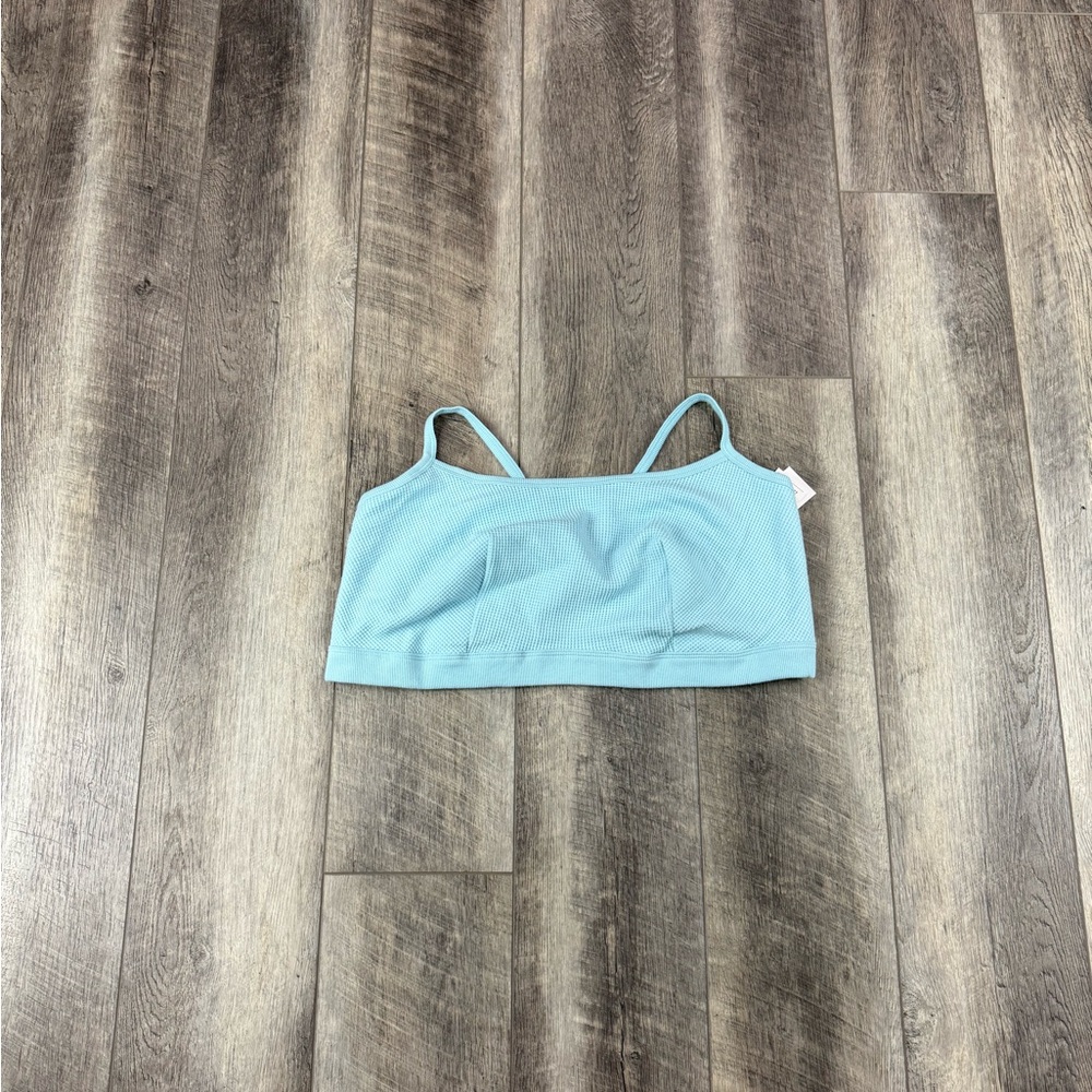 Auden Blue Textured Crop Top